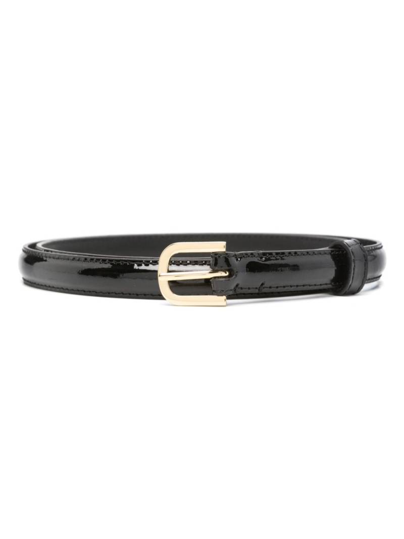 TOTEME thin patent-leather belt - Black von TOTEME