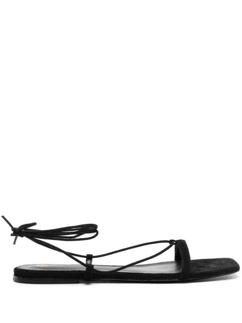 TOTEME tie-fastening suede sandals - Black von TOTEME