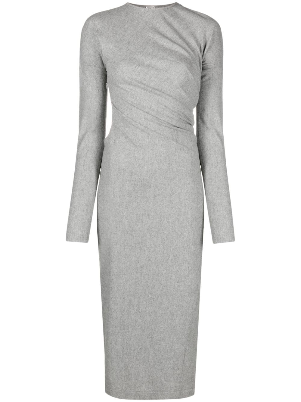 TOTEME twist-detail long-sleeve midi dress - Grey von TOTEME