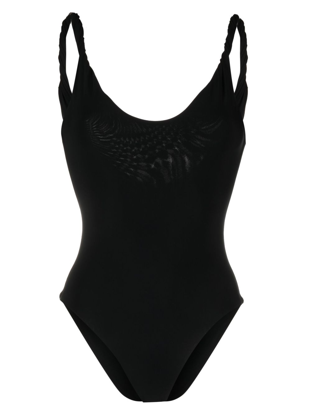 TOTEME twist-strap scoop neck swimsuit - Black von TOTEME