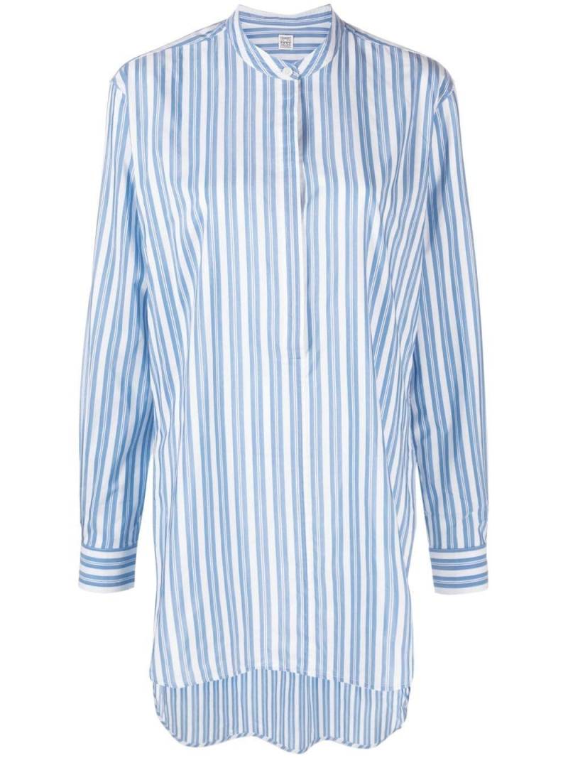 TOTEME vertical-stripe print long shirt - Blue von TOTEME