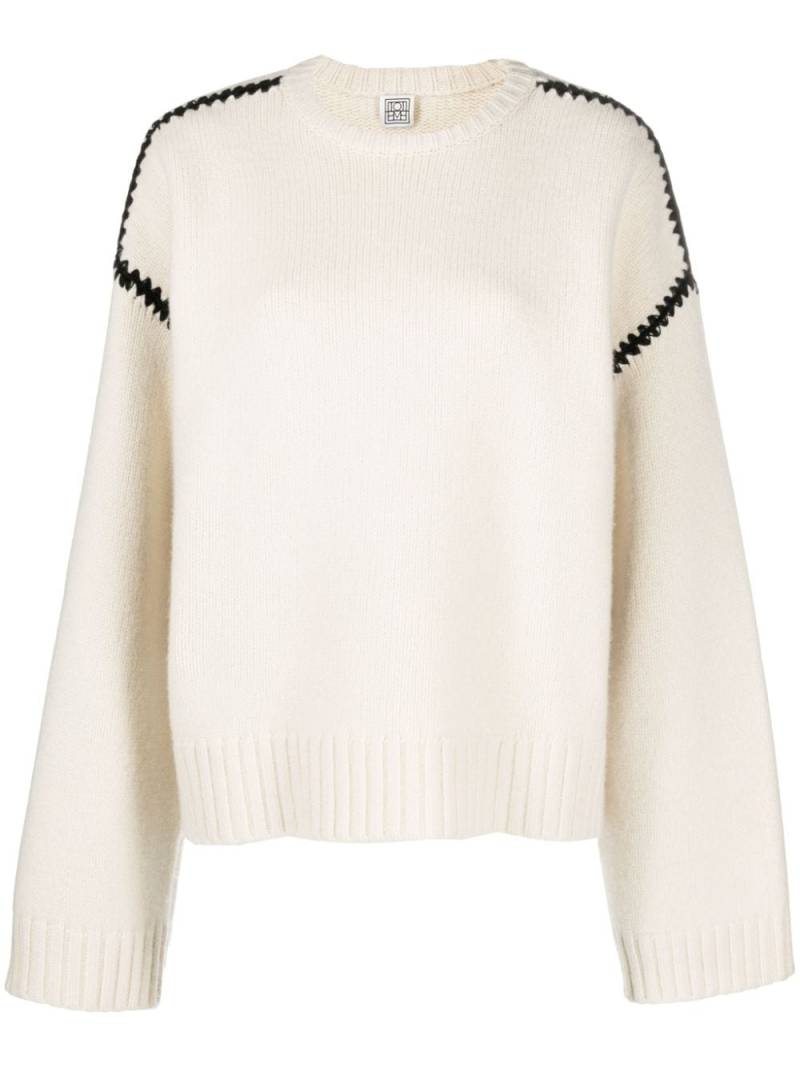 TOTEME embroidered wool jumper - White von TOTEME