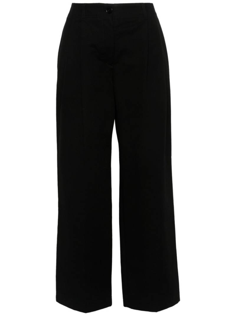 TOTEME wide-leg twill trousers - Black von TOTEME