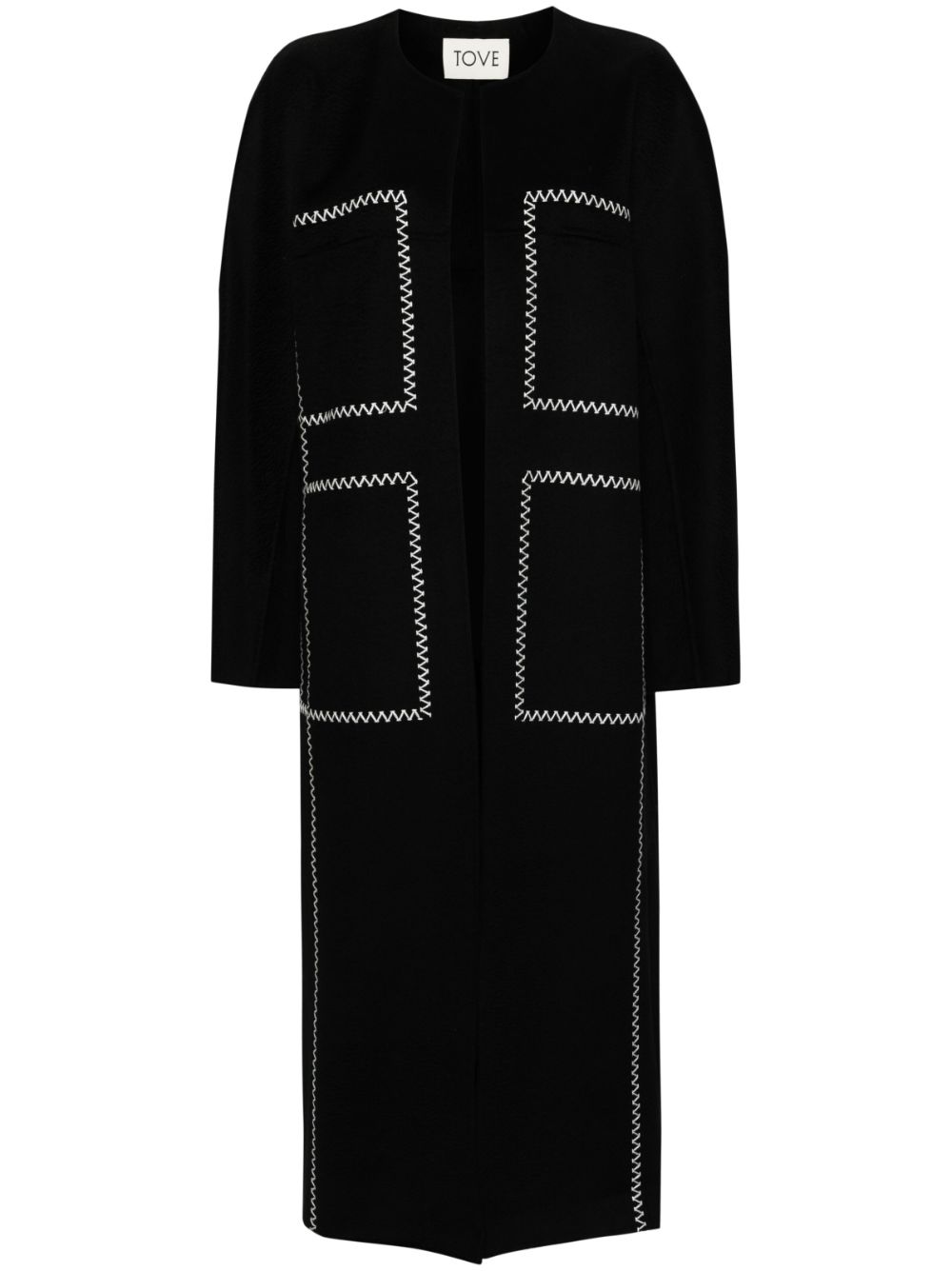 TOVE Noelle felted long coat - Black von TOVE