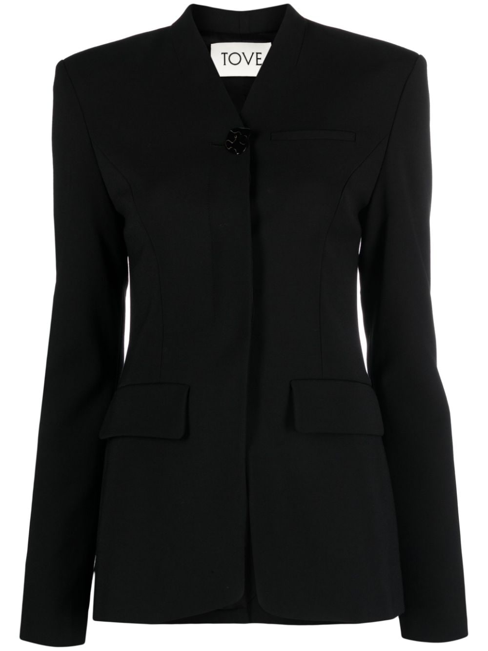 TOVE Selena single-breasted collarless blazer - Black von TOVE