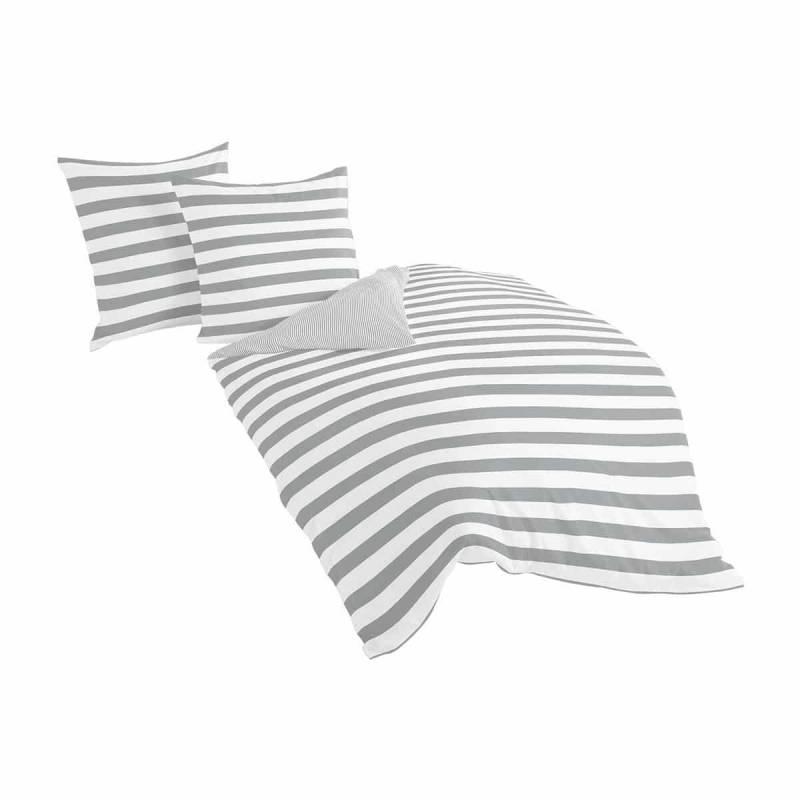 TRAUMSCHLAF Wendebettwäsche »Albklassik Stripe«, (2 tlg.), edle bügelleichte Mako-Satin Qualität von TRAUMSCHLAF