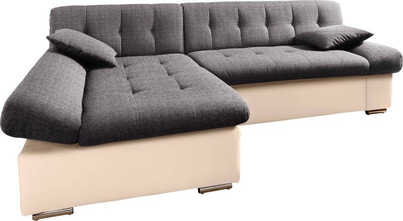 TRENDMANUFAKTUR Ecksofa »Reggae, modern und bequem, aktueller Materialmix, L-Form«, inkl. verstellbare Armlehne, wahlweise mit Bettfunktion von TRENDMANUFAKTUR