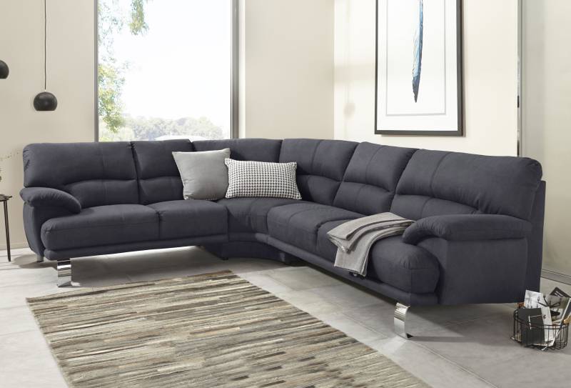 TRENDMANUFAKTUR Ecksofa »Cecilia II, in italienischen Design, bequem, hoher Sitzkomfort, L-Form«, extrabreite Armlehnen für noch mehr Sitzkomfort von TRENDMANUFAKTUR