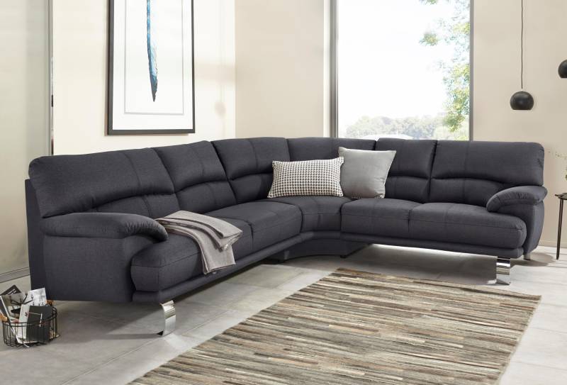 TRENDMANUFAKTUR Ecksofa »Cecilia II, in italienischen Design, bequem, hoher Sitzkomfort, L-Form«, extrabreite Armlehnen für noch mehr Sitzkomfort von TRENDMANUFAKTUR