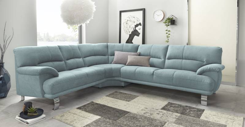 TRENDMANUFAKTUR Ecksofa »Cecilia II, in italienischen Design, bequem, hoher Sitzkomfort, L-Form«, extrabreite Armlehnen für noch mehr Sitzkomfort von TRENDMANUFAKTUR