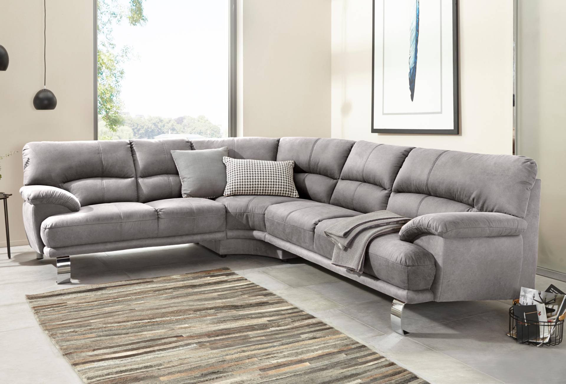 TRENDMANUFAKTUR Ecksofa »Cecilia II, in italienischen Design, bequem, hoher Sitzkomfort, L-Form«, extrabreite Armlehnen für noch mehr Sitzkomfort von TRENDMANUFAKTUR