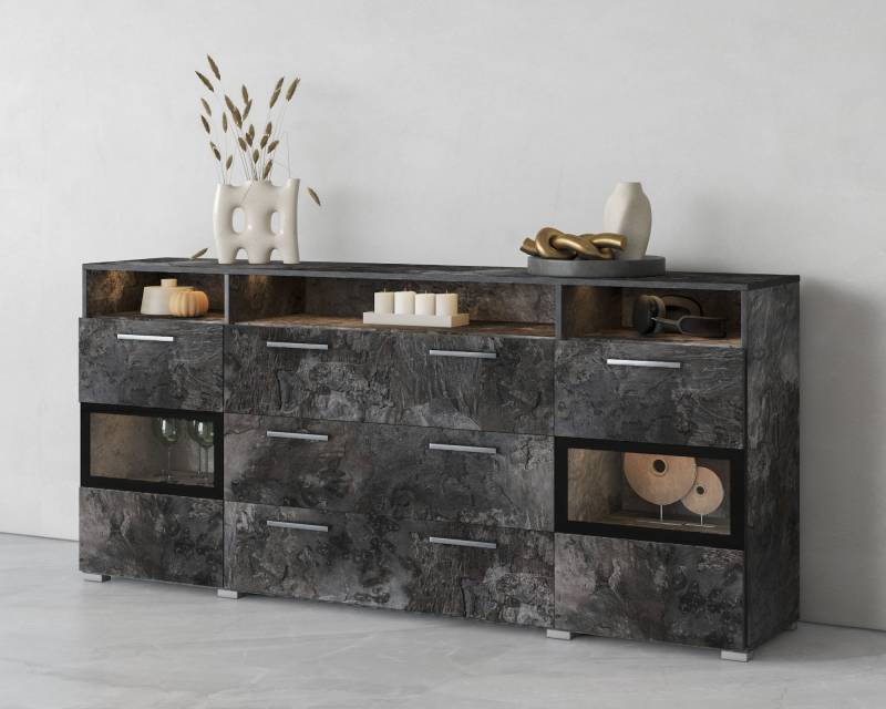 INOSIGN Sideboard »Sarah mix«, Breite 182 cm, Türen mit Glaseinsatz von INOSIGN