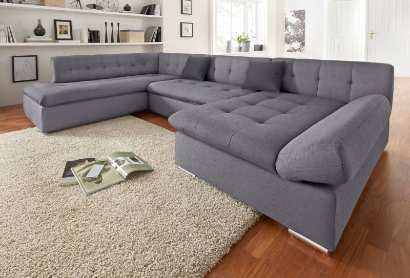 TRENDMANUFAKTUR Wohnlandschaft »Reggae II, inkl. Armlehnenverstellung, zeitlos modern, bequem, U-Form«, wahlweise mit Bettfunktion, aufwendige Detailverarbeitung im Sitz TRENDMANUFAKTUR Wohnlandschaft »Reggae II, inkl. Armlehnenverstellung, zeitlos modern, bequem, U-Form«, wahlweise mit Bettfunktion, aufwendige Detailverarbeitung im Sitz von TRENDMANUFAKTUR