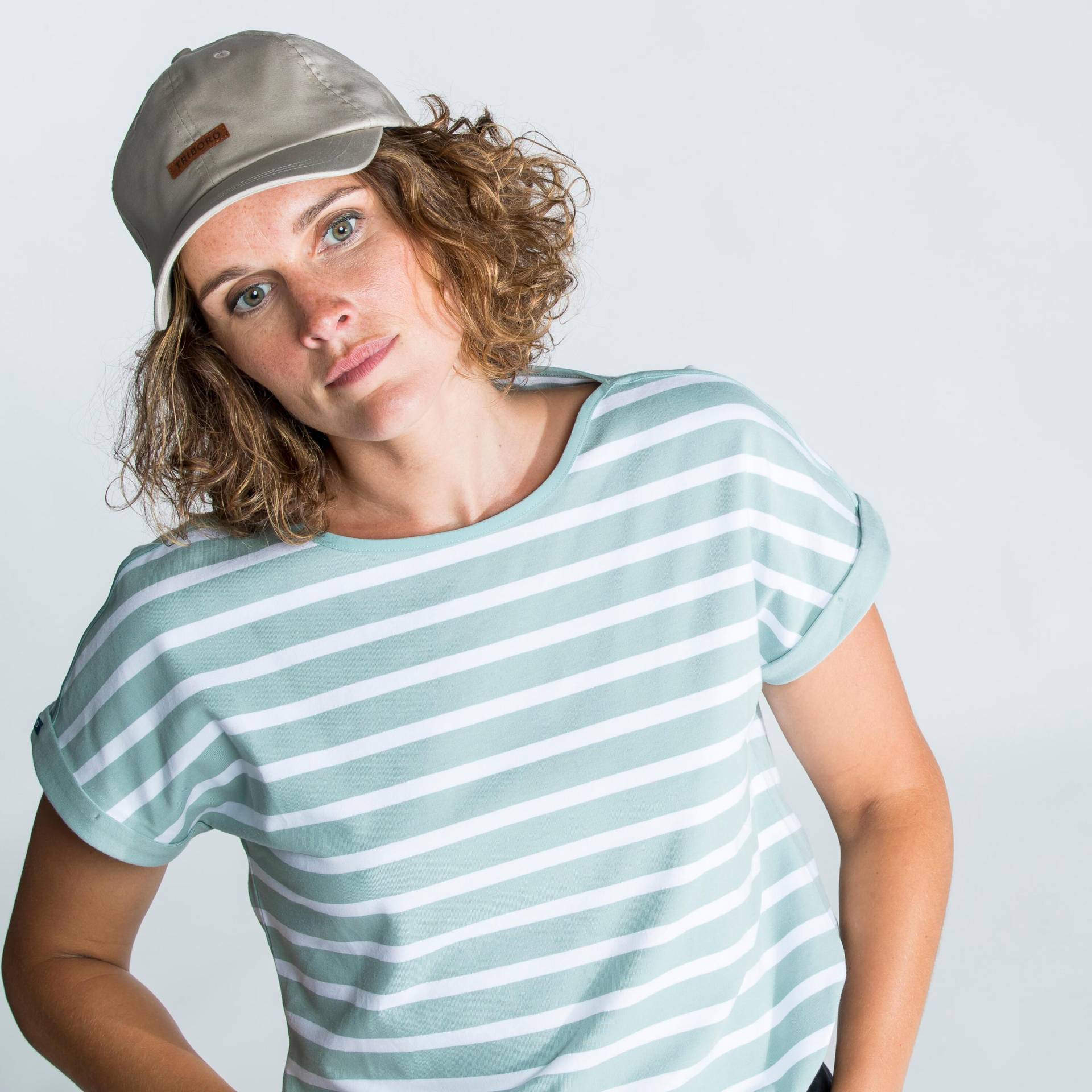 TRIBORD - Kurzarmshirt SAILING 100, für Damen, Blau, Größe XS von TRIBORD