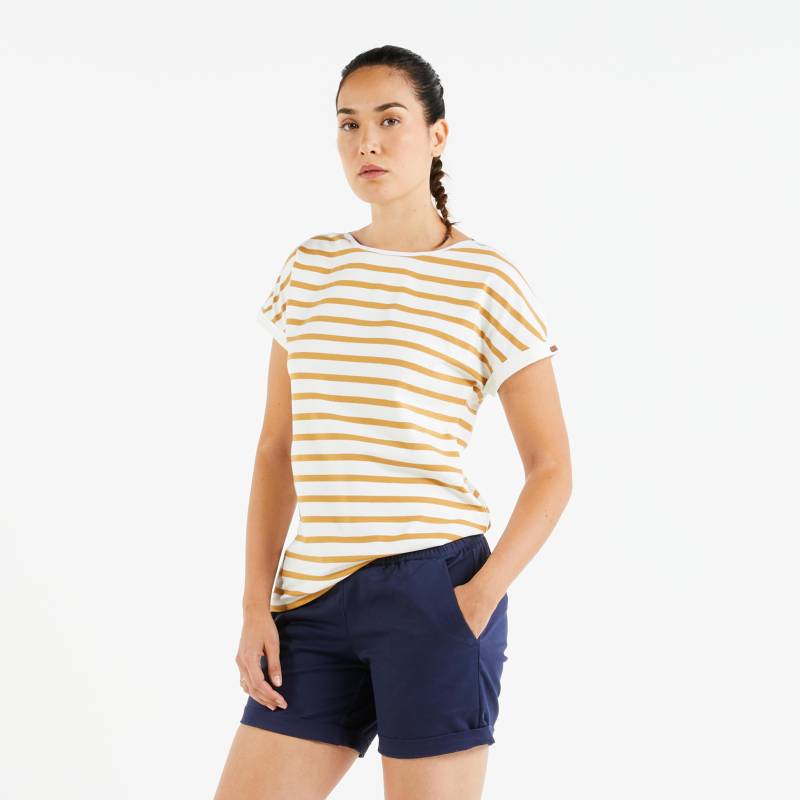 Kurzarmshirt - Sailing 100 Damen Gelb Bunt XL von TRIBORD