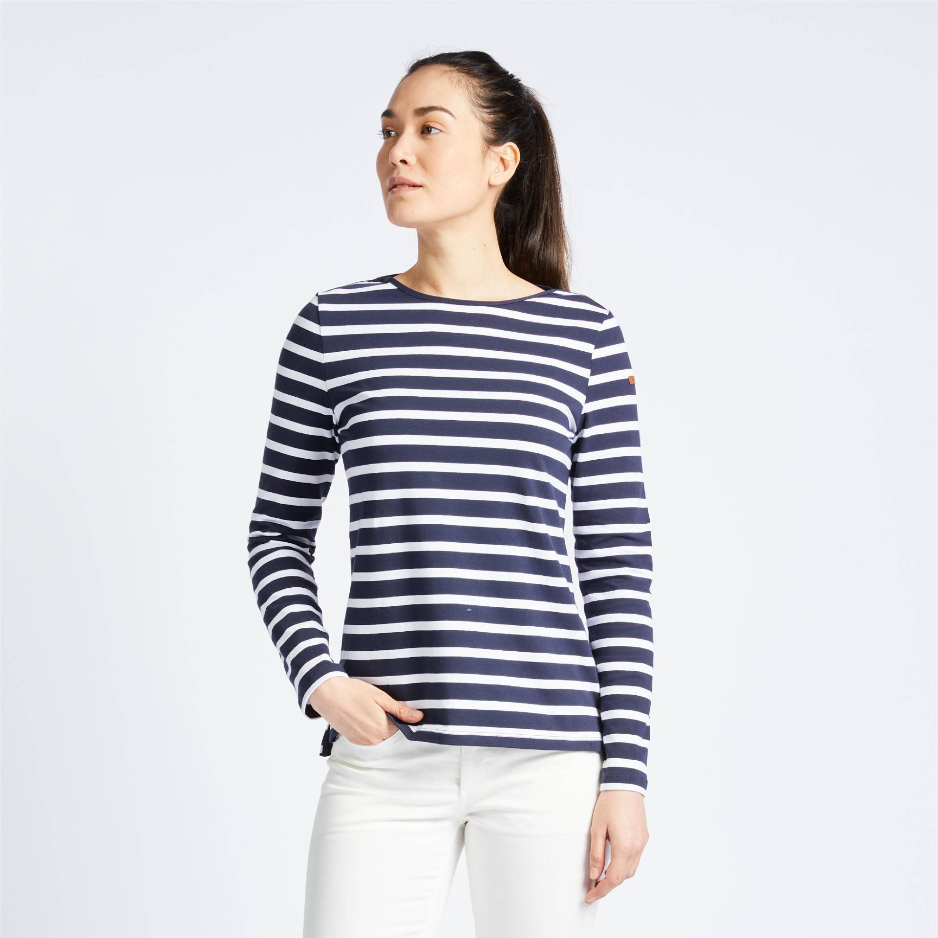 TRIBORD - Langarmshirt SAILING 100, für Damen, Charcoal Black, Größe 40 von TRIBORD