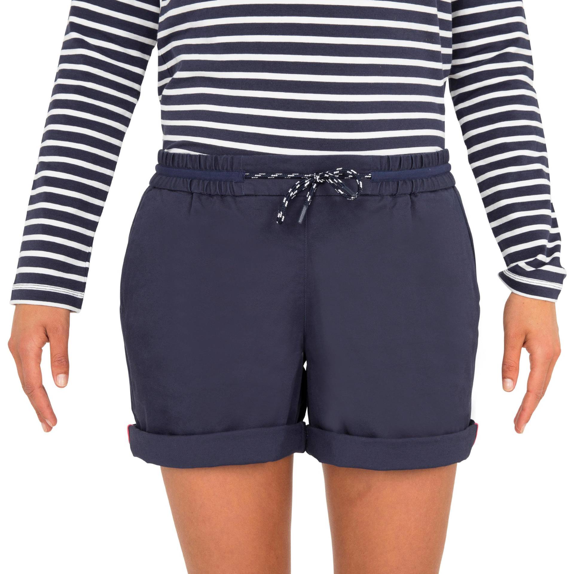 Shorts - Sailing 100 Damen Blau Bedruckt L von TRIBORD
