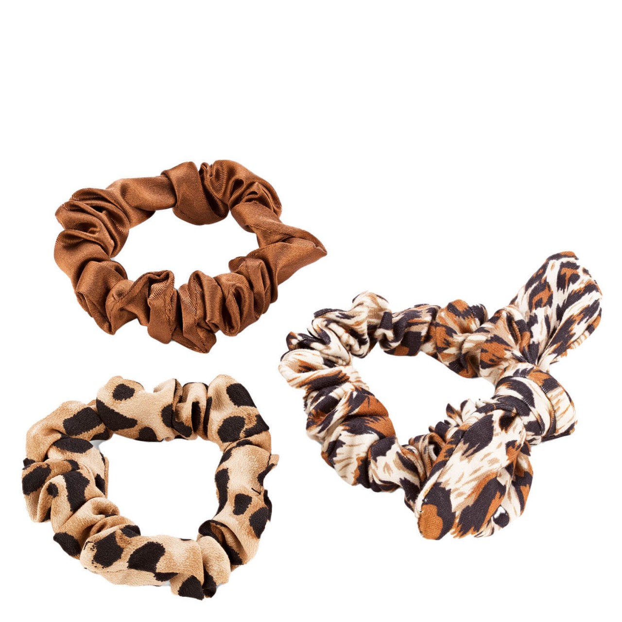 Animalprint Scrunchie mit Schleife, braun & beige von TRISA