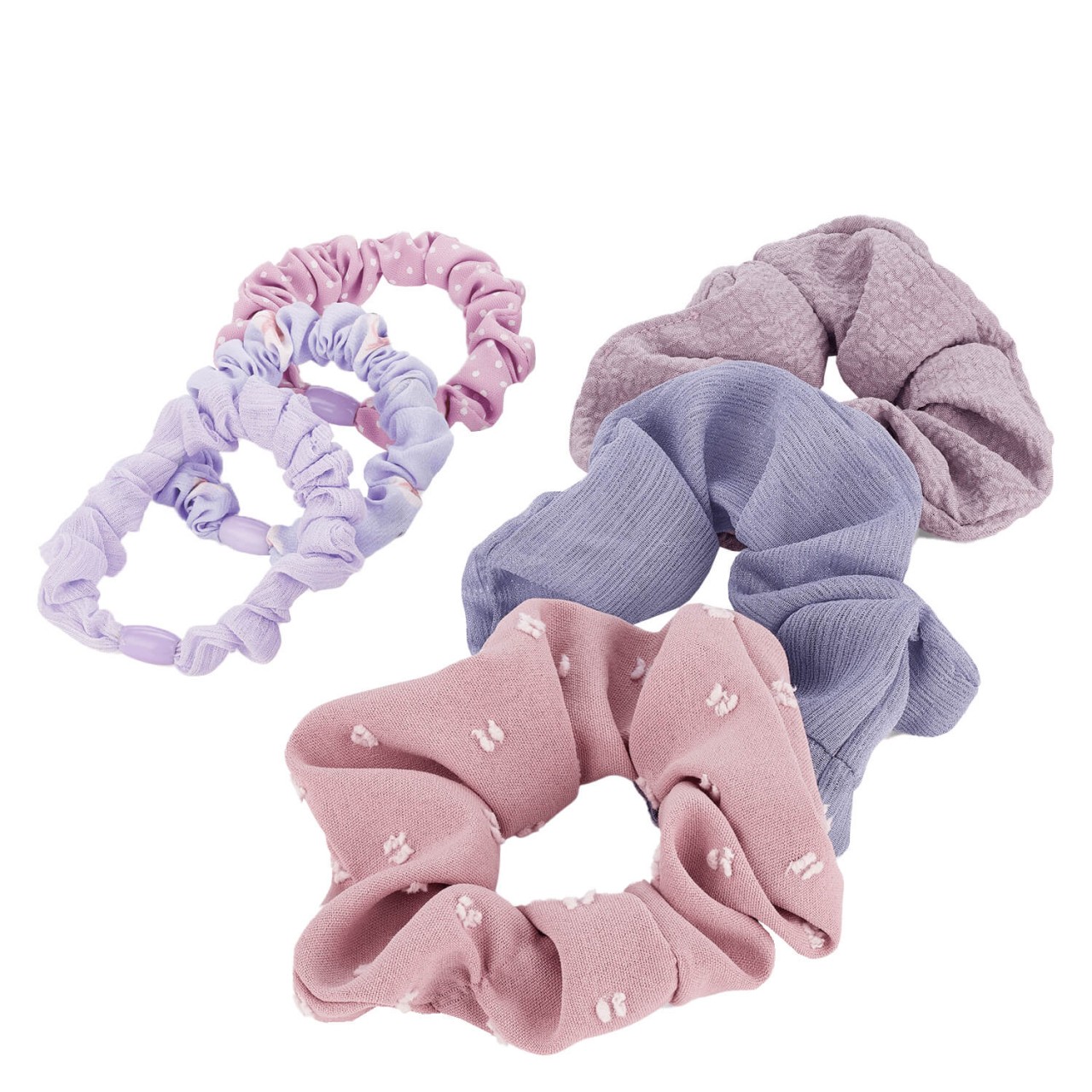 Scrunchie mit Print, lila, blau & rosa von TRISA