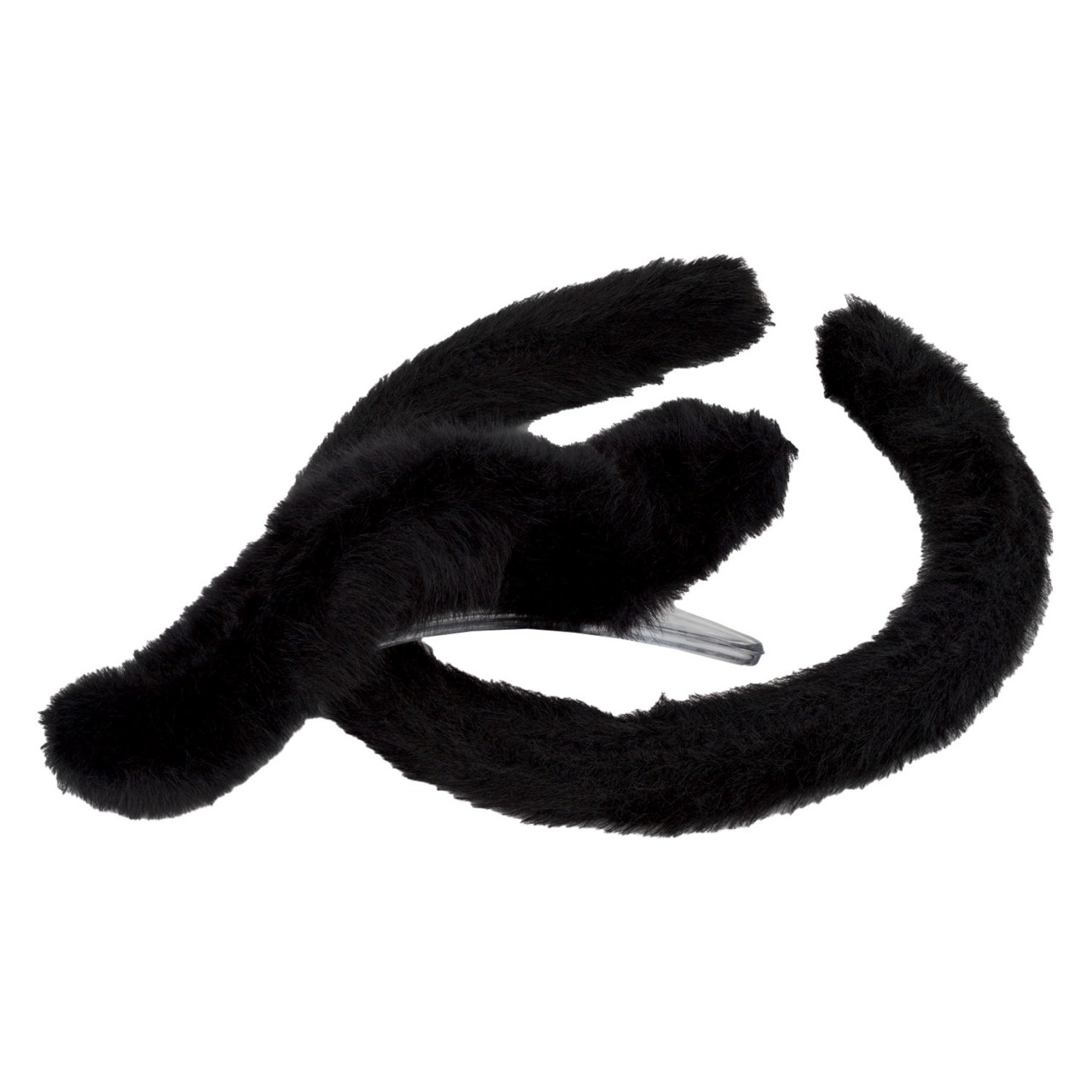 TRISA Hair - Fake Fur Hairband & Hair Clip, black von TRISA