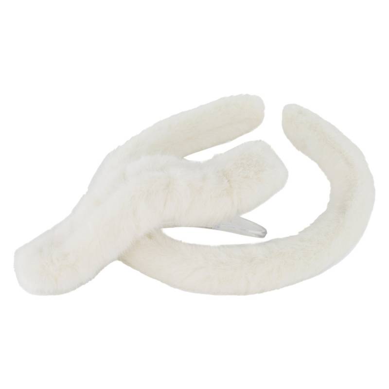 TRISA Hair - Fake Fur Hairband & Hair Clip white von TRISA