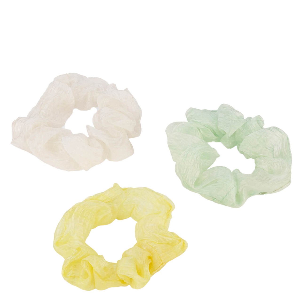 Transparentes Twisted Elastic Scrunchie, mint, gelb & weiss Transparentes Twisted Elastic Scrunchie, mint, gelb & weiss von TRISA