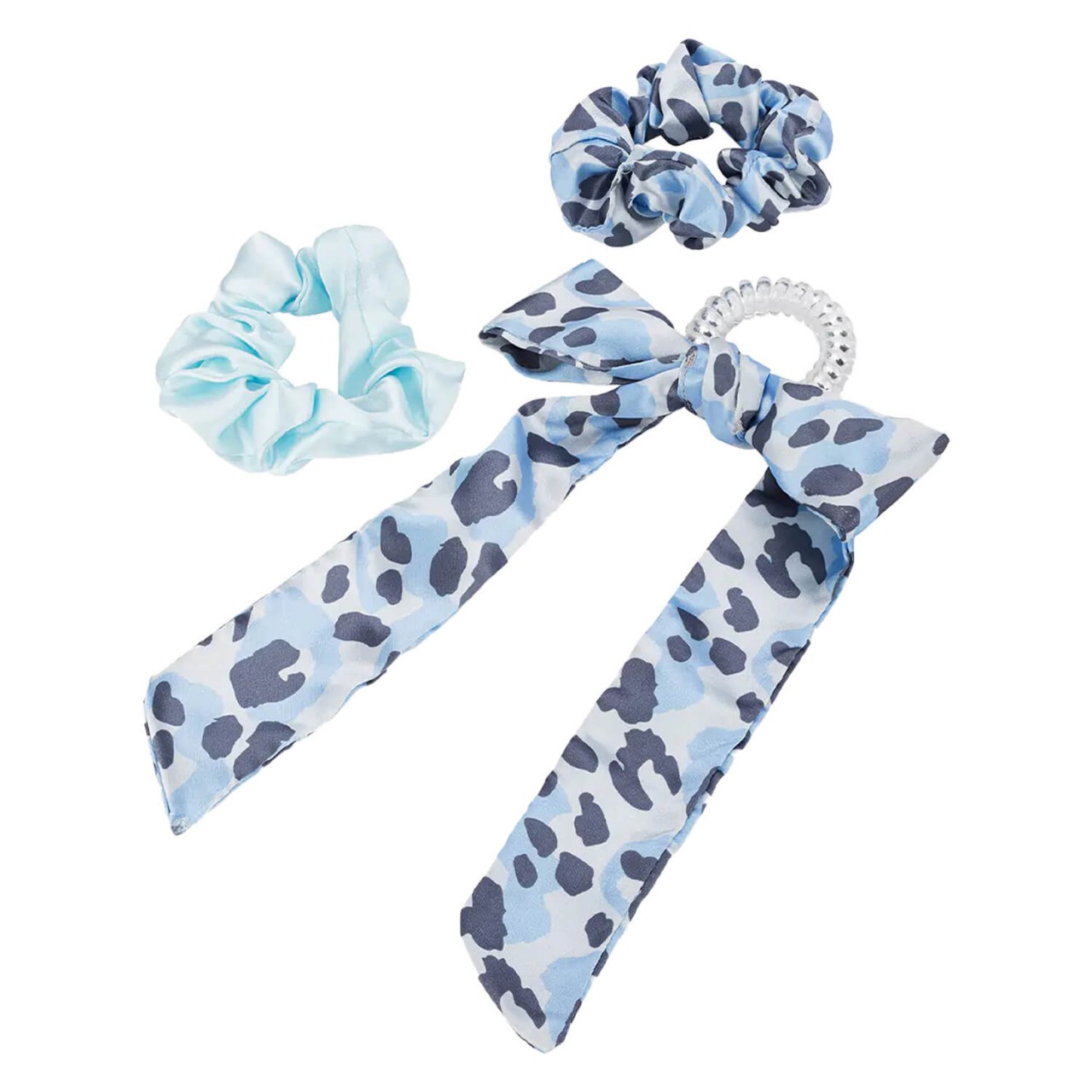 Twisted Elastic mit Schleife & Duo Scrunchies, blau von TRISA