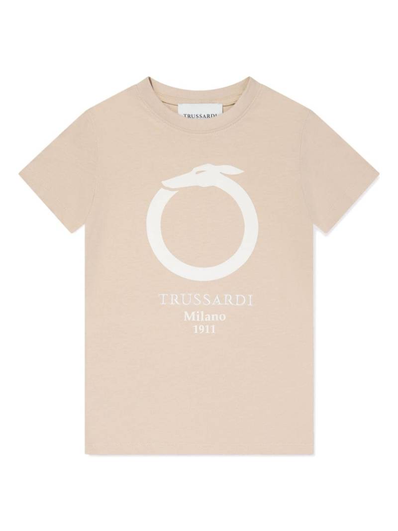 TRUSSARDI JUNIOR Beavi logo-print T-shirt - Neutrals von TRUSSARDI JUNIOR