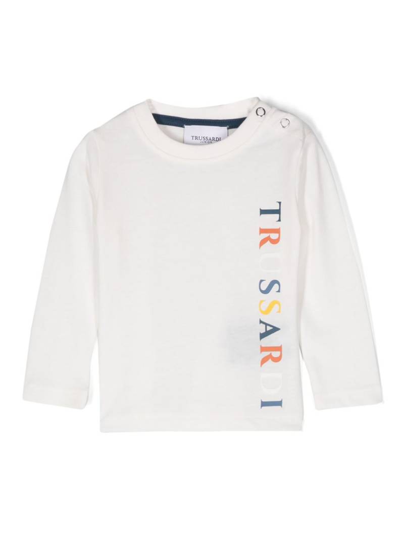 TRUSSARDI JUNIOR flocked-logo sweat - White von TRUSSARDI JUNIOR