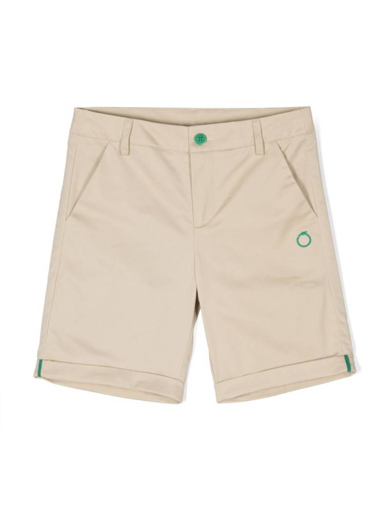 TRUSSARDI JUNIOR logo-embroidered cotton shorts - Neutrals von TRUSSARDI JUNIOR