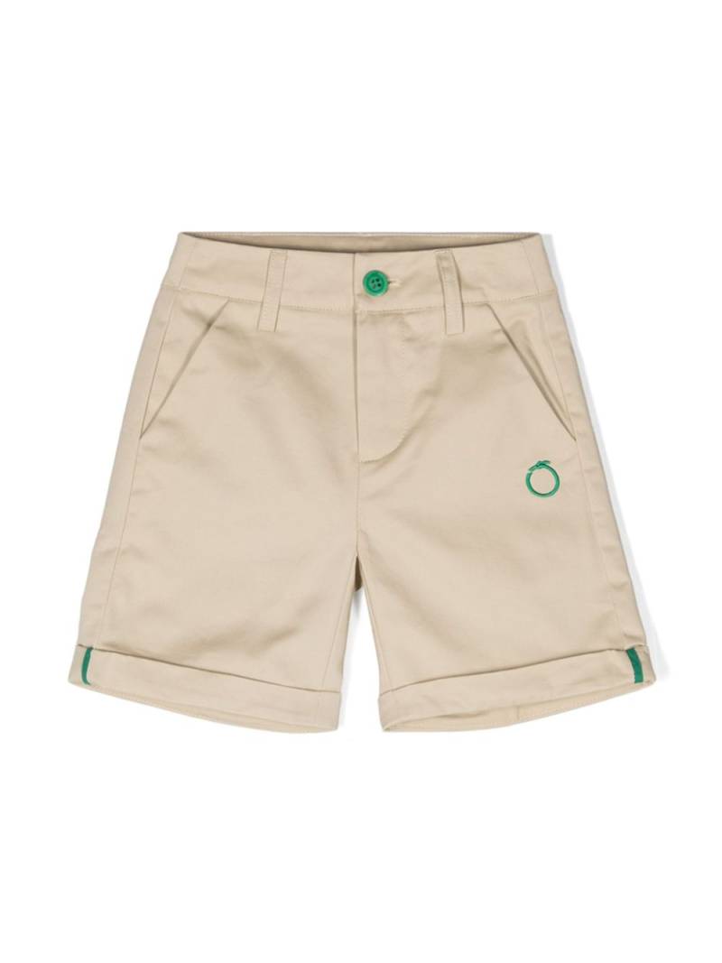 TRUSSARDI JUNIOR logo-embroidered cotton shorts - Neutrals von TRUSSARDI JUNIOR