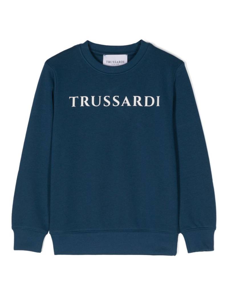 TRUSSARDI JUNIOR logo-print sweatshirt - Blue von TRUSSARDI JUNIOR