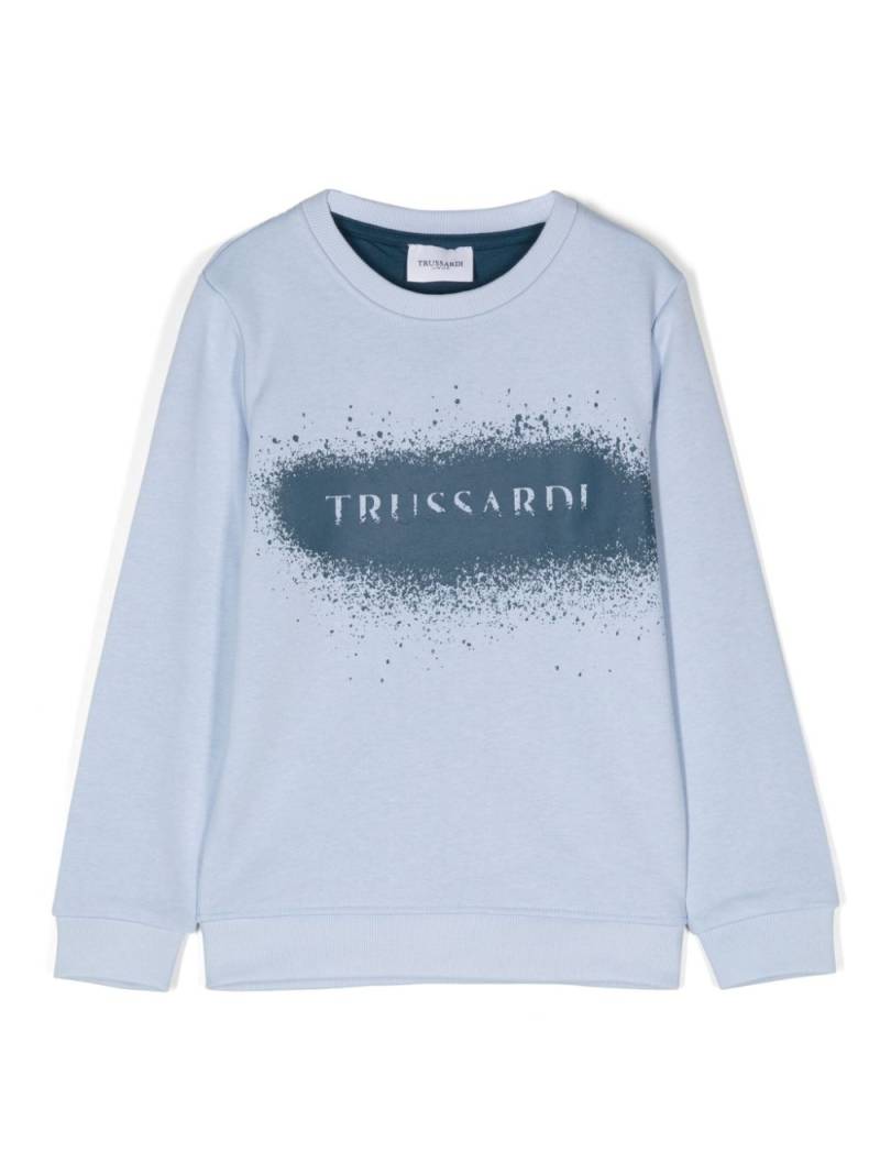 TRUSSARDI JUNIOR logo-print sweatshirt - Blue von TRUSSARDI JUNIOR