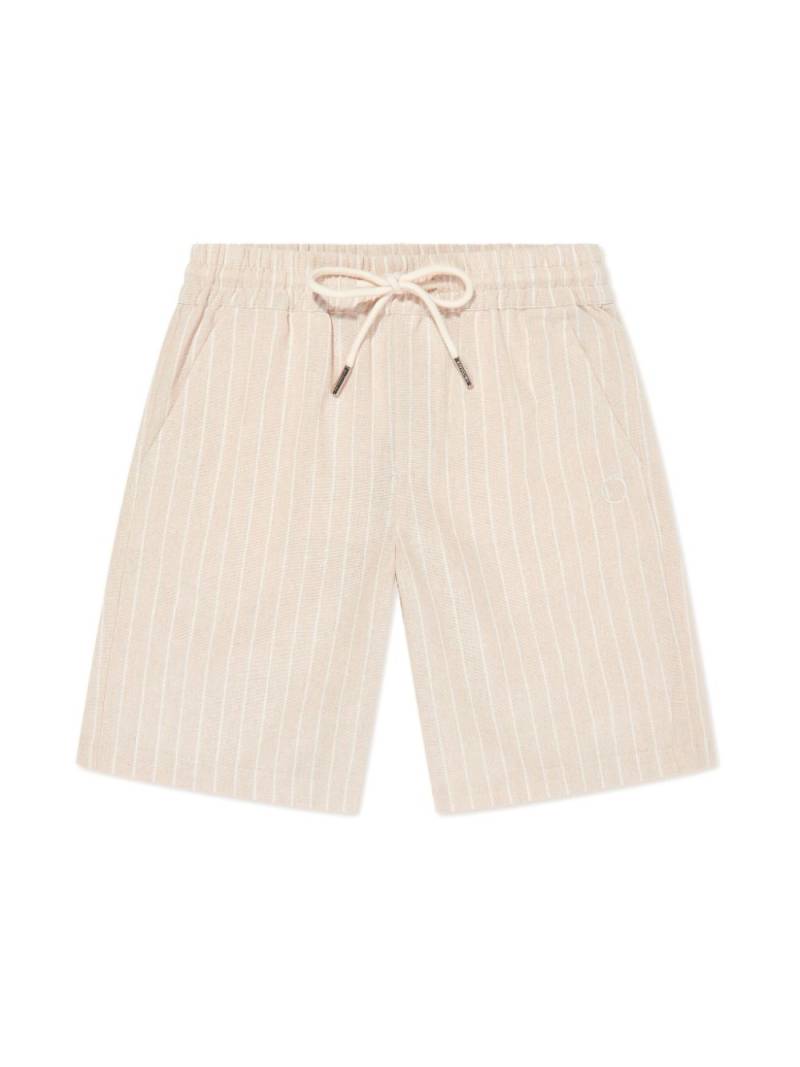 TRUSSARDI JUNIOR striped drawwstring shorts - Neutrals von TRUSSARDI JUNIOR