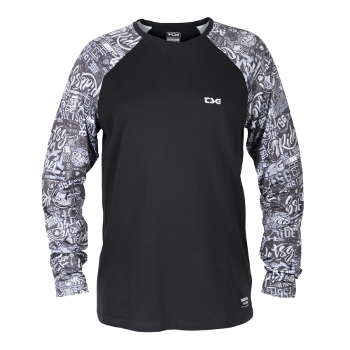 TSG L/S Raglan T-Shirt Stickersleeve - black grey (Grösse: L) von TSG