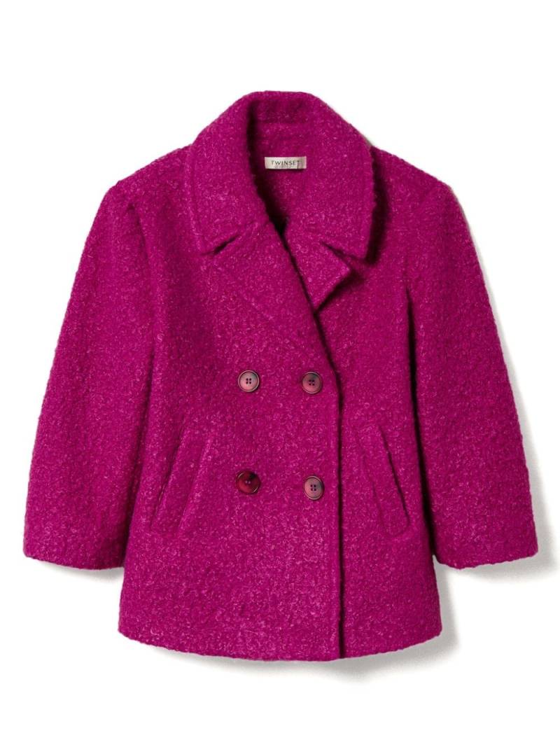 TWINSET Kids bouclé double-breasted coat - Pink von TWINSET Kids