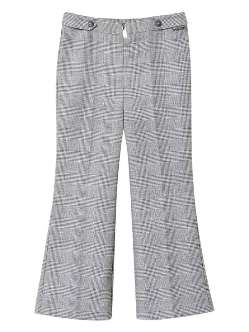 TWINSET Kids flared plaid trousers - Grey von TWINSET Kids