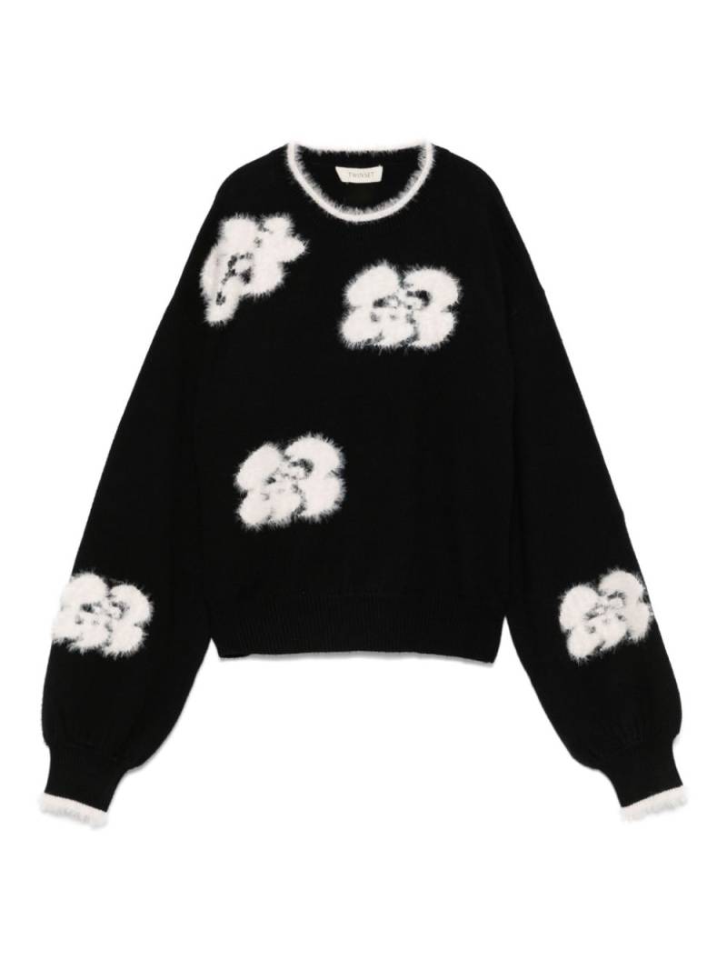 TWINSET Kids floral-embroidered sweater - Black von TWINSET Kids