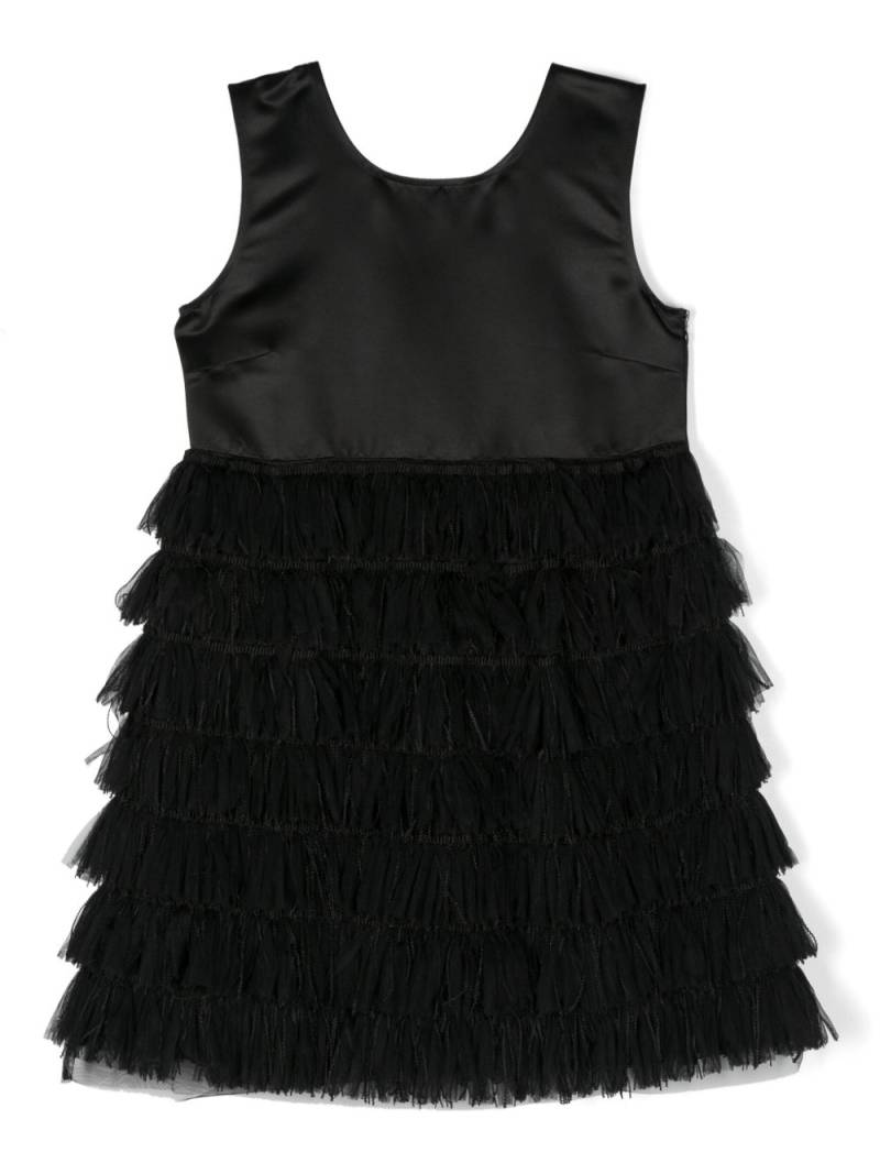 TWINSET Kids fringed tulle minidress - Black von TWINSET Kids