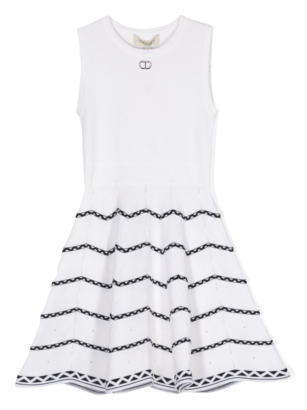 TWINSET Kids geometric-pattern knitted dress - White von TWINSET Kids