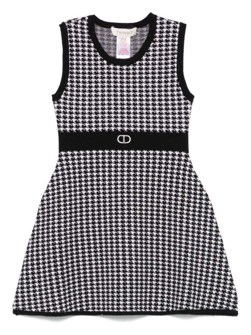 TWINSET Kids houndstooth-pattern dress - Black von TWINSET Kids