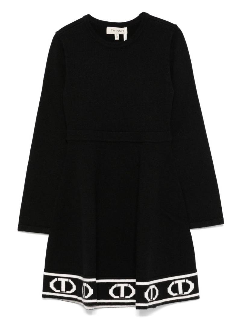 TWINSET Kids intarsia-logo dress - Black von TWINSET Kids