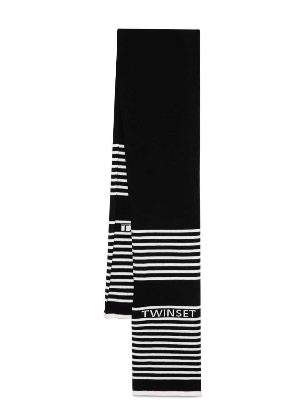 TWINSET Kids intarsia-logo scarf - Black von TWINSET Kids