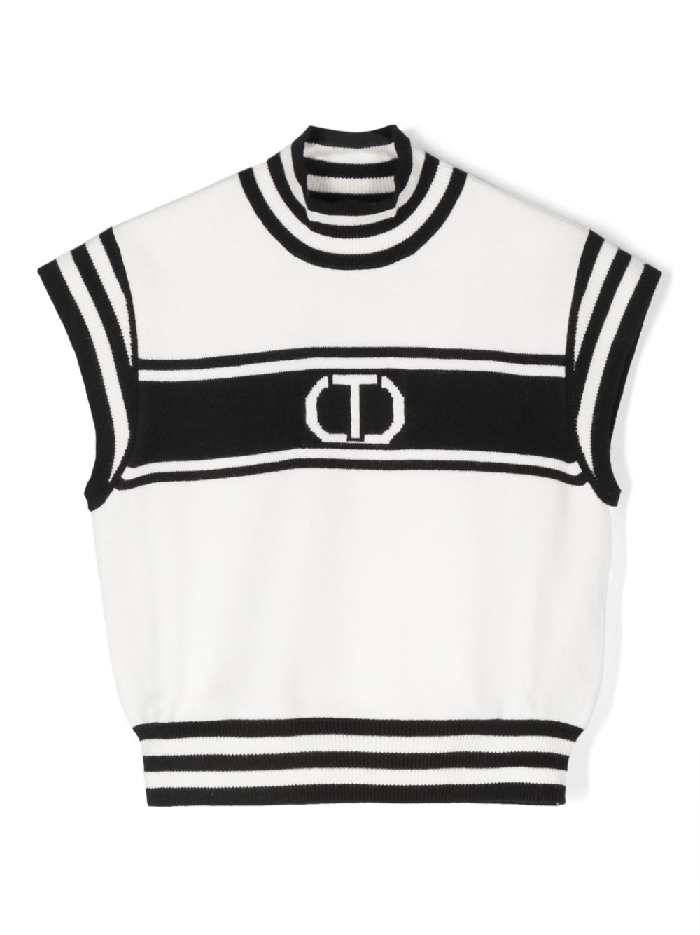 TWINSET Kids intarsia-logo sleeveless top - White von TWINSET Kids