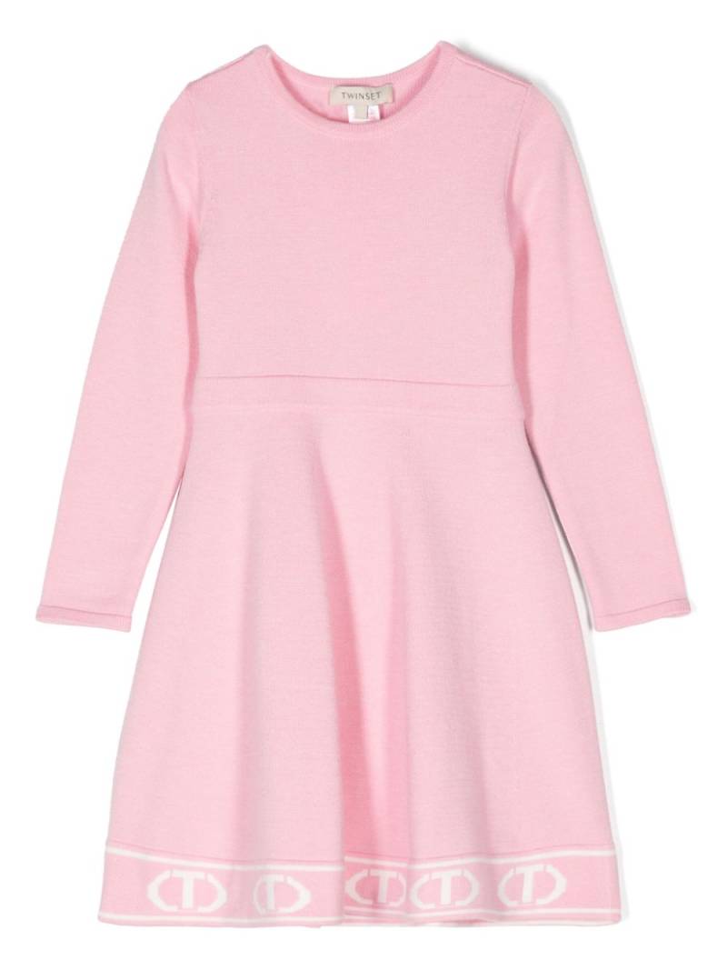 TWINSET Kids jacquard-Oval T knitted dress - Pink von TWINSET Kids