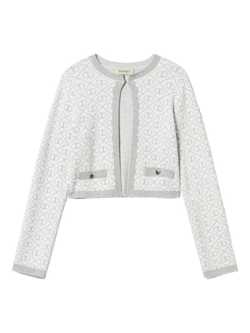 TWINSET Kids jacquard knit cardigan - White von TWINSET Kids