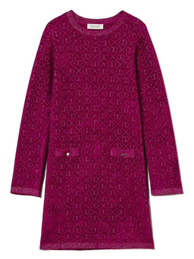 TWINSET Kids jacquard knit dress - Purple von TWINSET Kids