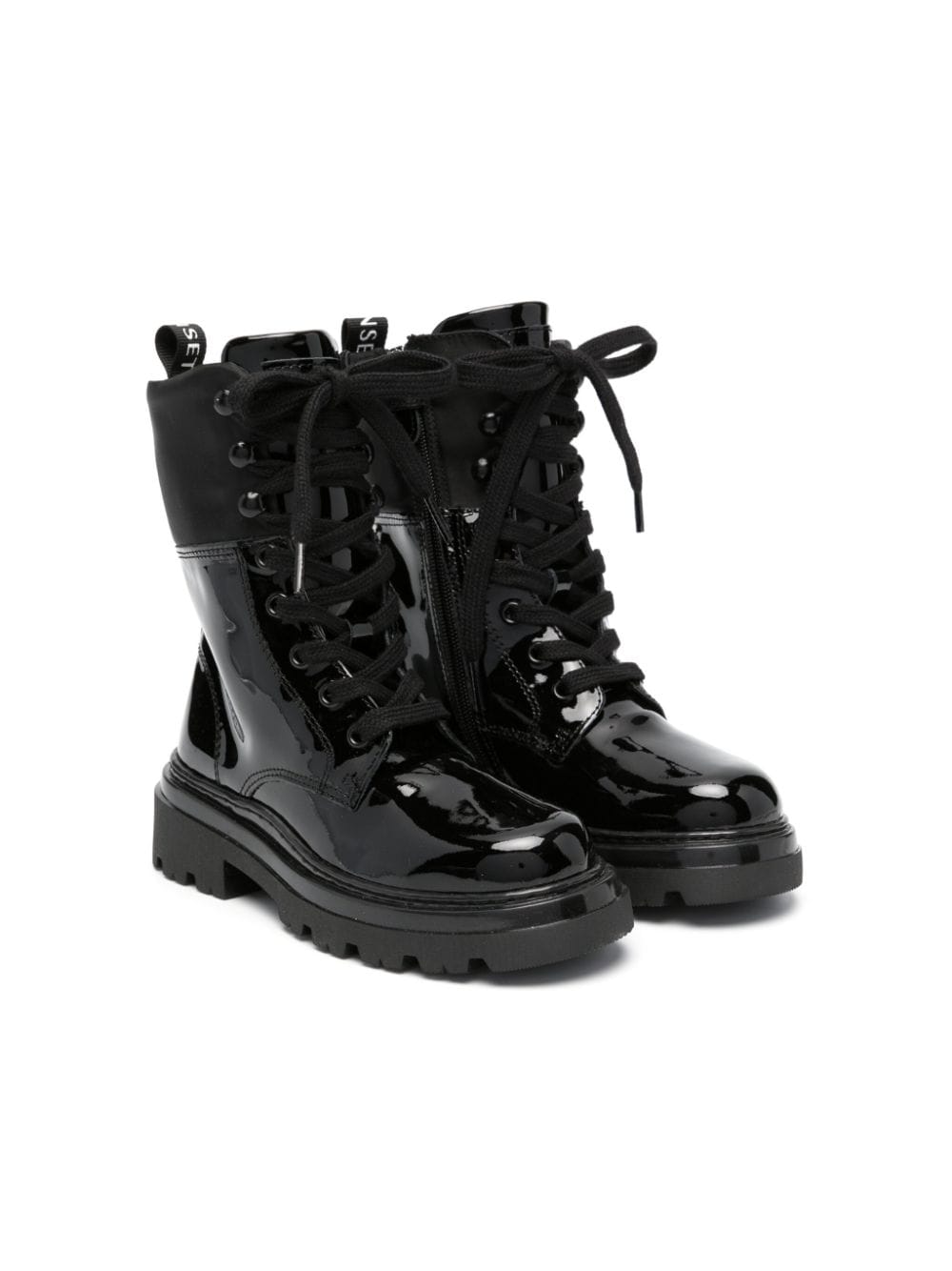 TWINSET Kids lace-up combat boots - Black von TWINSET Kids