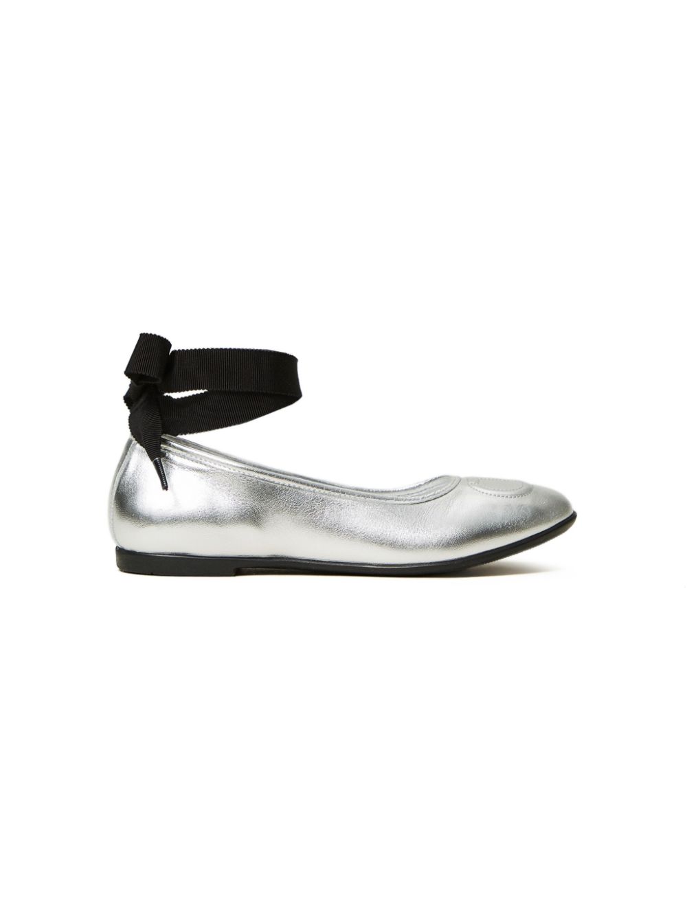 TWINSET Kids leather ballerina shoes - Silver von TWINSET Kids