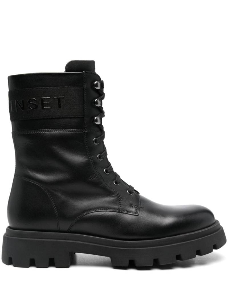 TWINSET Kids leather combat boots - Black von TWINSET Kids